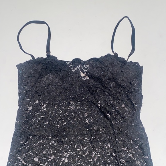 Marciano Black Lace Corset Bustier Longline Bra Tank in Small Stretchy and Sheer - Picture 8 of 10